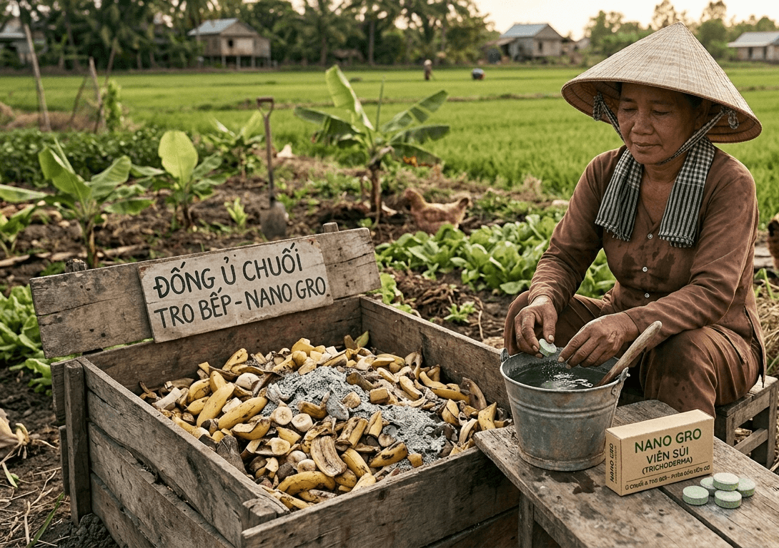 u chuoi va tro bep bang nam trichoderma